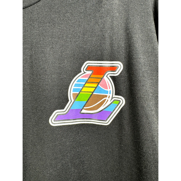 Lakers Logo Unisex Rainbow Shirt Athleisure Sportswear Casual Fandom Basketball - Picture 5 of 7